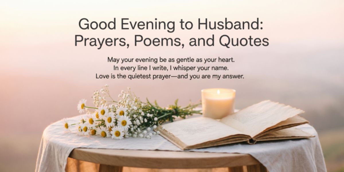 Good Evening to Husband: Prayers, Poems, and Quotes